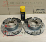 FOR AUDI S3 2.0 8V MK3 2012> CROSS DRILLED FRONT DISCS & BRAKE PADS 340MM