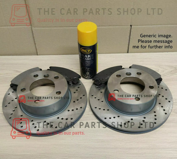 FOR AUDI S3 2.0 8V MK3 2012> CROSS DRILLED FRONT DISCS & BRAKE PADS 340MM