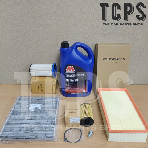 TO FIT VW PASSAT 1.6 2.0 TDI GENUINE OEM SERVICE KIT + 5L MILLERS + SUMP PLUG