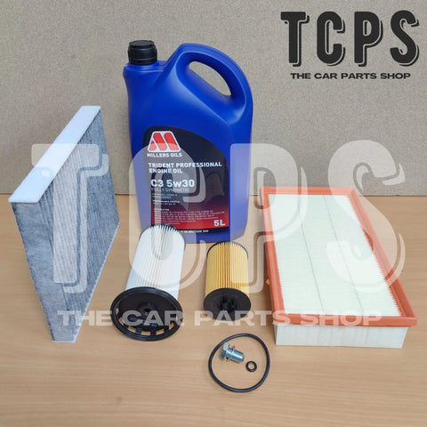 FITS VW TOURAN TDI ENGINE 15-19 FULL SERVICE FILTER KIT & 5L MILLERS & SUMP PLUG