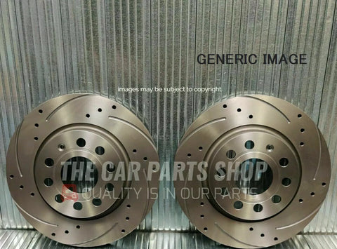 FOR BMW 118D E87 MSPORT FRONT DRILLED AND GROOVED BRAKE DISCS PAIR