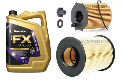 FOR FORD FOCUS 1.6 TDCI MK3 SERVICE KIT 5L GRANVILLE OIL AIR FILTER & SUMP PLUG