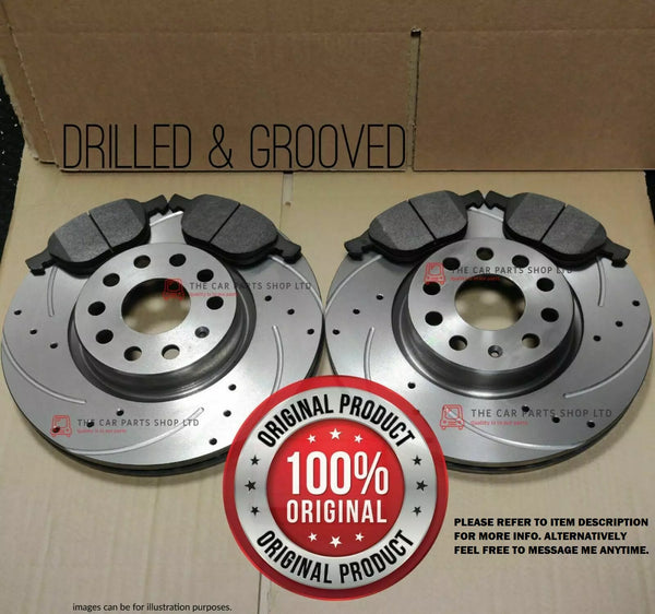 TO FIT AUDI A4 MK3 2004> REAR DRILLED & GROOVED DISCS AND PADS 245MM