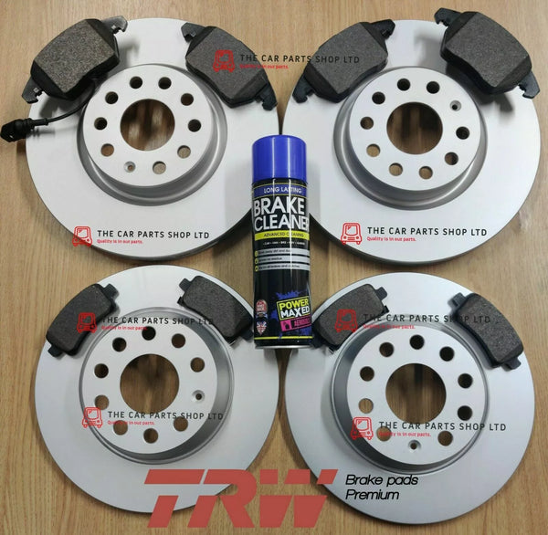 FOR BMW 118D E87 FRONT & REAR BRAKE DISCS WITH TRW BRAKE PADS AND SENSORS