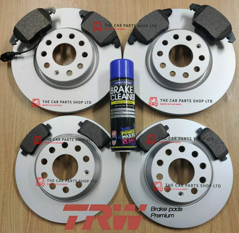 FOR BMW 118D E87 FRONT & REAR BRAKE DISCS WITH TRW BRAKE PADS AND SENSORS