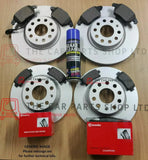 FOR SKODA FABIA TDI VRS MK1 FULLY COATED FRONT & REAR DISCS WITH BREMBO PADS