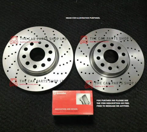 FOR VW EOS MK1 2.0 TDI 2006> DRILLED BREMBO FRONT DISCS & BREMBO PADS 312MM