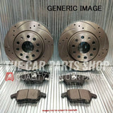 FOR VW GOLF R MK7 2013> FRONT DRILLED BRAKE DISCS 340MM AND PADS