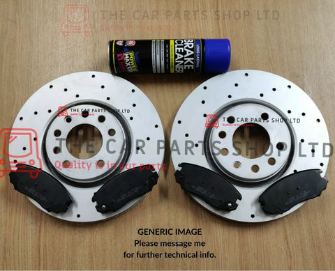 FOR VW EOS MK1 2.0 TDI 2006> DRILLED REAR BRAKE DISCS 255MM + BRAKE PADS NEW