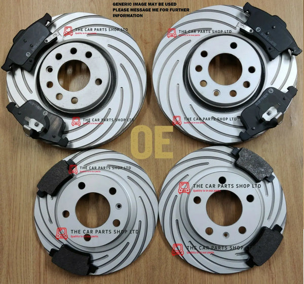 FOR TOYOTA AVENSIS 2.0 D-4D 2009> GROOVED COATED FRONT & REAR BRAKE DISCS & PADS
