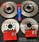 FOR SKODA FABIA TDI VRS MK1 FRONT AND REAR BRAKE DISCS WITH BREMBO PADS