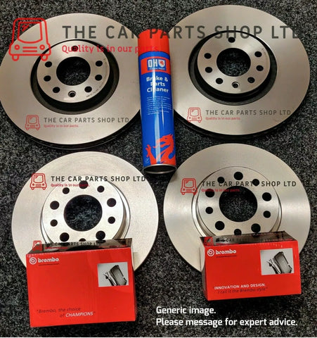 FOR SKODA FABIA TDI VRS MK1 FRONT AND REAR BRAKE DISCS WITH BREMBO PADS