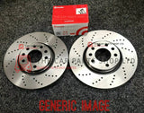 FOR AUDI A4 MK3 2004> FRONT DRILLED BRAKE DISCS WITH NEW BREMBO BRAKE PADS