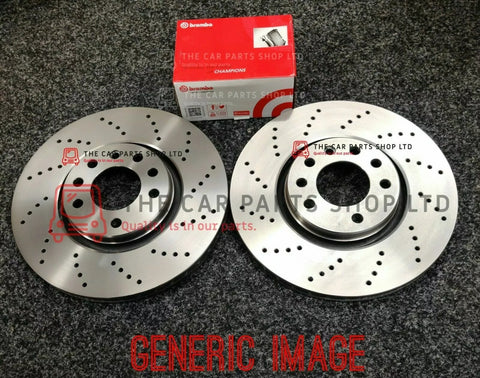 FOR AUDI A4 MK3 2004> FRONT DRILLED BRAKE DISCS WITH NEW BREMBO BRAKE PADS