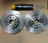 FOR BMW 118D E87 M-SPORT REAR DRILLED & GROOVED REAR BRAKE DISCS PAIR NEW