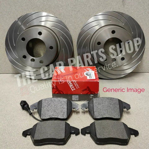 FOR AUDI A4 MK3 TDI S-LINE GROOVED FRONT DISCS 312MM +TRW PADS BRAND NEW OE