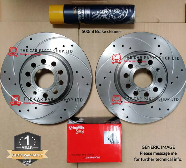 FITS AUDI A4 MK3 (288MM) FRONT BREMBO DRILLED AND GROOVED DISCS AND BREMBO PADS