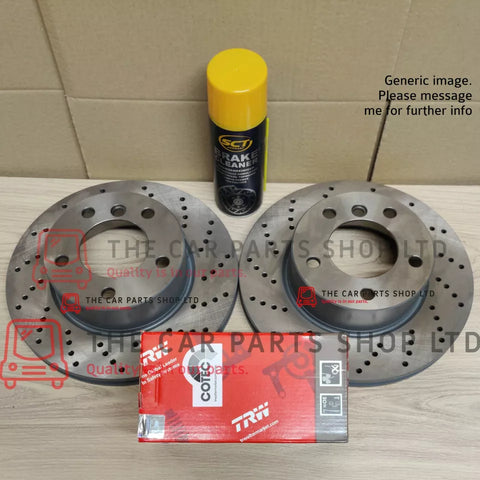 FITS AUDI A4 MK3 TDI S-LINE CROSS DRILLED FRONT DISCS AND TRW PADS OE QUALITY