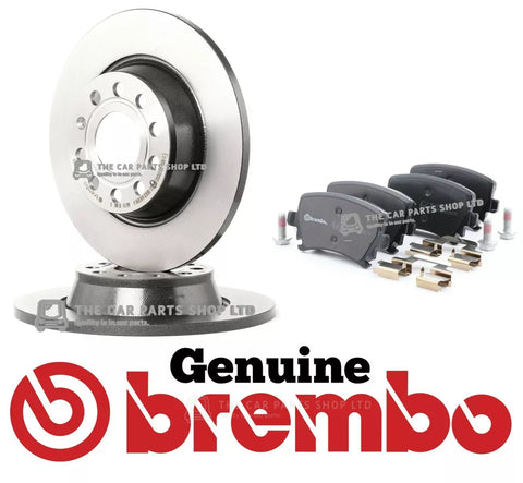 FOR VW GOLF MK5 GTI GENUINE BREMBO REAR BRAKE DISCS & BREMBO PADS