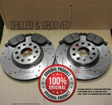 FOR BMW 118D E87 MSPORT DRILLED GROOVED FRONT DISCS + PADS AND SENSOR NEW