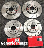 FOR SEAT LEON 1.9 TDI MK1 2005-2013 DRILLED FRONT & REAR BRAKE DISCS BREMBO PADS