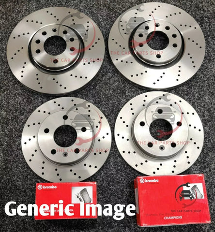 FOR SEAT LEON 1.9 TDI MK1 2005-2013 DRILLED FRONT & REAR BRAKE DISCS BREMBO PADS