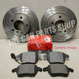 FOR AUDI A4 MK3 TDI S-LINE GROOVED REAR DISCS 255MM WITH PREMIUM TRW PADS