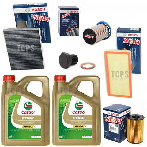 FITS VW TOUAREG 3.0 TDI 2010-2018 FULL BOSCH SERVICE KIT WITH CASTROL EDGE 8L
