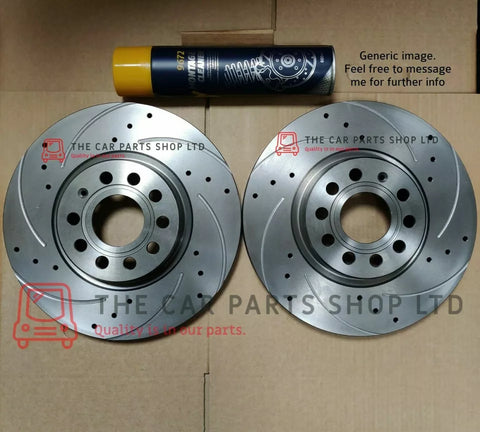 FOR VW GOLF GTD 2.0 TDI MK6 09-12 DRILLED & GROOVED REAR BRAKE DISCS PAIR
