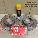 FITS AUDI A4 MK3 TDI S-LINE DRILLED HIGH QUALITY REAR DISCS WITH TRW BRAKE PADS