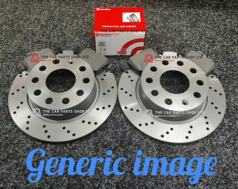 FITS MINI COOPER 1.6 R50 2001-07 DRILLED REAR DISCS 259MM & BREMBO PADS + SENSOR
