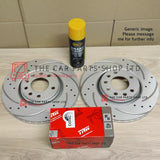 FOR SKODA FABIA TDI VRS MK1 FRONT COATED DRILLED & GROOVED DISCS + TRW PADS