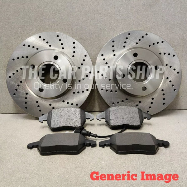 FOR AUDI S3 2.0 8V MK3 CROSS DRILLED REAR DISCS & BRAKE PADS HIGH QUALITY NEW