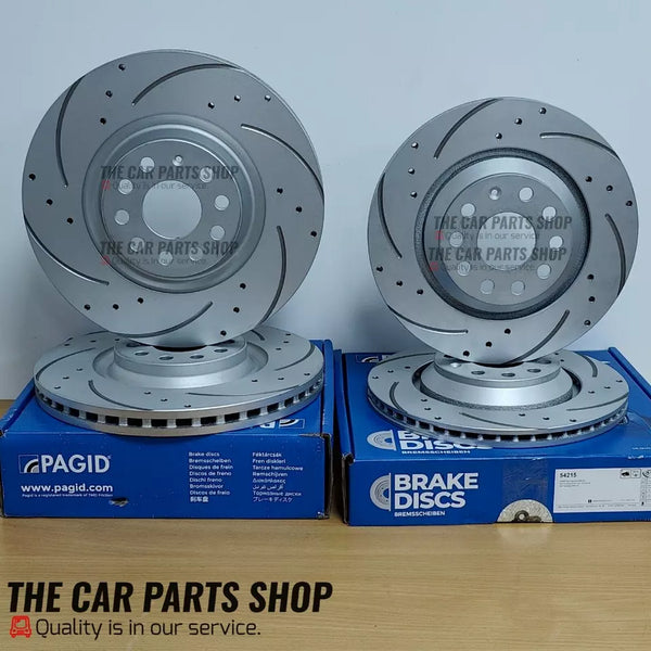 FOR AUDI S3 2.0 8V MK3 2012+ FRONT & REAR DRILLED + GROOVED DISCS PAGID
