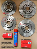 FOR BMW 118D E87 M-SPORT DRILLED & GROOVED DISCS WITH BREMBO PADS AND SENSORS