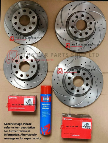 FOR BMW 118D E87 M-SPORT DRILLED & GROOVED DISCS WITH BREMBO PADS AND SENSORS