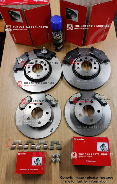 FOR SEAT LEON 1.9 TDI MK1 2005-13 FRONT & REAR BREMBO BRAKE DISCS + BREMBO PADS