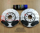 TO FIT AUDI A4 MK3 2004> COATED DRILLED FRONT DISCS 288MM AND NEW PADS