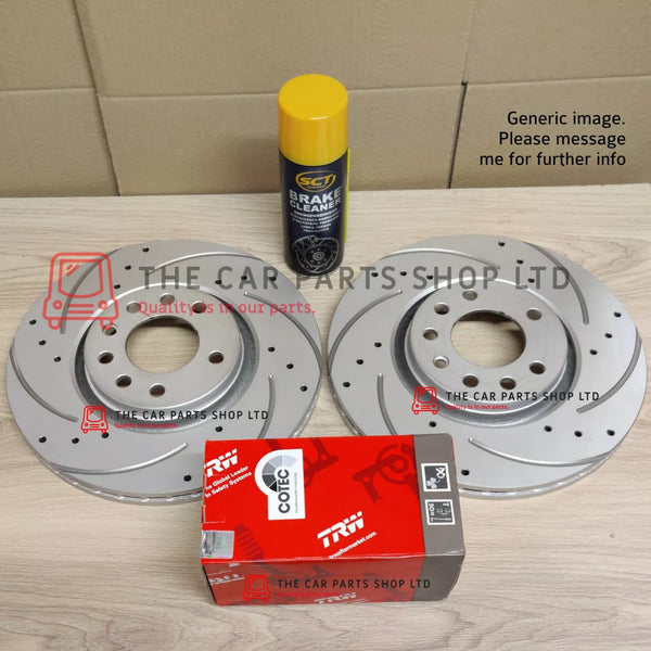 FOR AUDI S3 2.0 8V MK3 2012> DRILLED GROOVED REAR DISCS AND TRW PADS OE