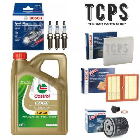 FOR VW POLO MK6 1L PETROL 2017+ PREMIUM BOSCH SERVICE KIT WITH 5L CASTROL 5W30