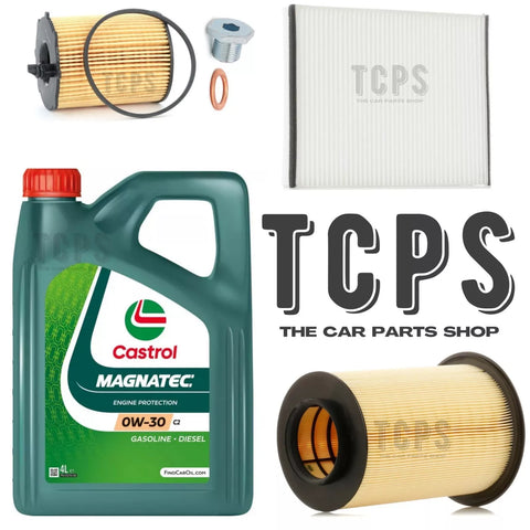 FOR FORD FOCUS 1.5 TDCI 14-19 SERVICE KIT 4L CASTROL 0W30 & AIR OIL CABIN PLUG