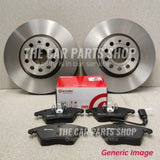 FOR VW GOLF GTD 2.0 TDI MK6 09-12 REAR AXLE BRAKE DISCS PLUS BREMBO PADS KIT