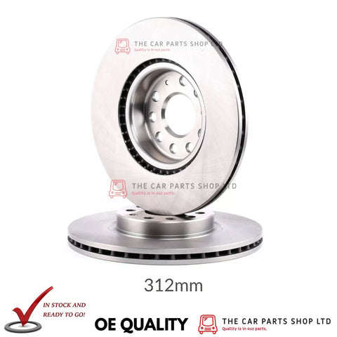 2 X FRONT BRAKE DISCS FOR VW TIGUAN 2.0 TDI 2010> 312MM DISCS