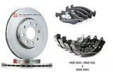 FOR VAUXHALL CORSA E 1.2 14-17 FRONT BRAKE DISCS + PADS + REAR BRAKE SHOES NEW