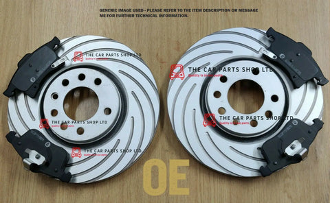FITS MINI COOPER 1.6 R50 2001-07 GROOVED COATED REAR BRAKE DISCS + PADS + SENSOR