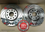 FOR SKODA FABIA TDI VRS MK1 REAR GROOVED DISCS 232MM WITH REAR BRAKE PADS