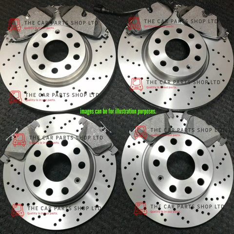 FOR AUDI S3 MK3 QUATTRO FRONT & REAR DRILLED DISCS AND BRAKE PADS ALL ROUND