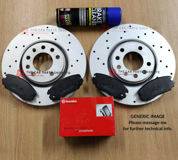FOR VW CARAVELLE 2.0 TDI 10-15 DRILLED FRONT BRAKE DISCS & BREMBO PADS NEW