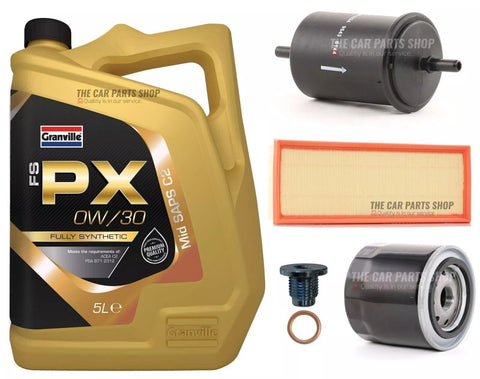 FOR PEUGEOT 2008 MK1 1.2 VTI 2013> SERVICE KIT 5L 0W30 OIL & OIL AIR FUEL