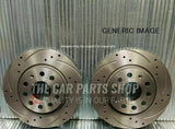 FOR VW GOLF R MK7 2013> FRONT AXLE DRILLED AND GROOVED BRAKE DISCS 340MM